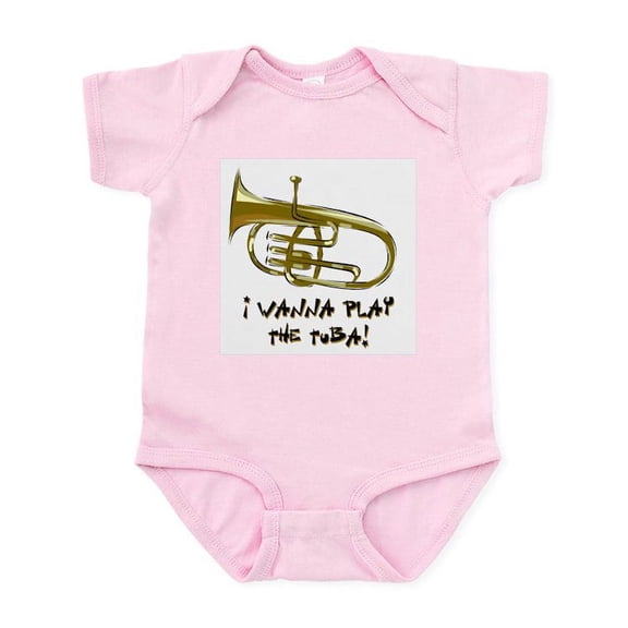 CafePress - Wanna Play Tuba Infant Bodysuit - Baby Light Bodysuit, Size Newborn - 24 Months