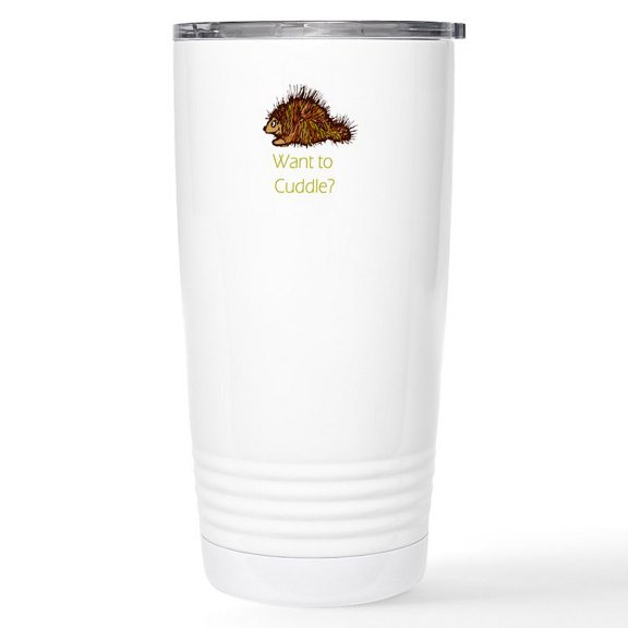 CafePress - Want To Cuddle? Stainless Steel Travel Mug - Insulated Stainless Steel Travel Tumbler 20 oz.