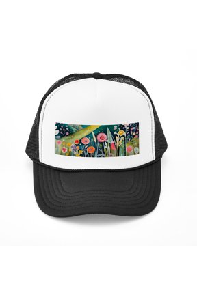 - Warm Spring Night - Adjustable Unisex Printed Trucker Hat with Mesh Back