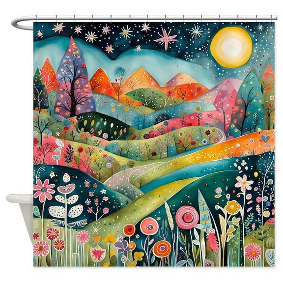CafePress Warm Spring Night Polyester Shower Curtain, 70" x 72"