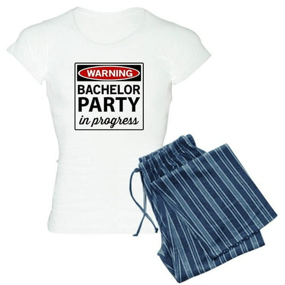 CafePress - Warning Bachelor Party In Progress Pajamas - Women's Light Pajamas
