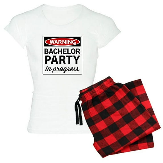 CafePress - Warning Bachelor Party In Progress Pajamas - Women's Light Pajamas