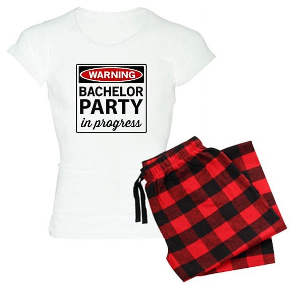 CafePress - Warning Bachelor Party In Progress Pajamas - Women's Light Pajamas