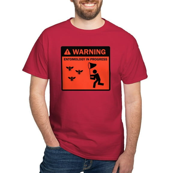 CafePress - Warning Entomology In Progr Dark T Shirt - Men's Classic Graphic Cotton T-Shirt