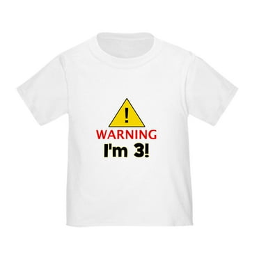 CafePress - Warning I'm 3 Toddler T Shirt - Cute Toddler T-Shirt, 100% Cotton