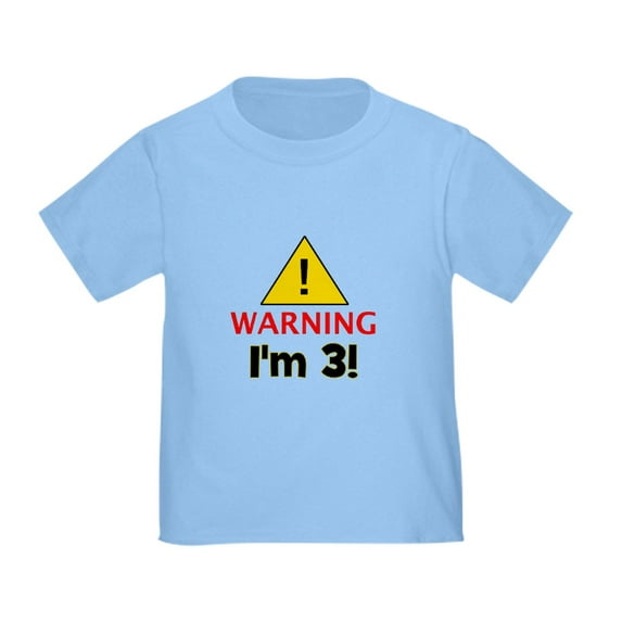 CafePress - Warning I'm 3 Toddler T Shirt - Cute Toddler T-Shirt, 100% Cotton