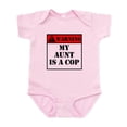 thumbnail image 1 of CafePress - Warning My Aunt Is A Cop Body Suit - Baby Light Bodysuit, Size Newborn - 24 Months, 1 of 4