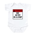 thumbnail image 1 of CafePress - Warning My Aunt Is A Cop Body Suit - Baby Light Bodysuit, Size Newborn - 24 Months, 1 of 4