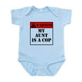 thumbnail image 1 of CafePress - Warning My Aunt Is A Cop Body Suit - Baby Light Bodysuit, Size Newborn - 24 Months, 1 of 4