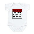 thumbnail image 1 of CafePress - Warning My Godfather Is A Cop Body Suit - Baby Light Bodysuit, Size Newborn - 24 Months, 1 of 4