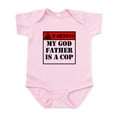 thumbnail image 1 of CafePress - Warning My Godfather Is A Cop Body Suit - Baby Light Bodysuit, Size Newborn - 24 Months, 1 of 4