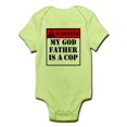 thumbnail image 1 of CafePress - Warning My Godfather Is A Cop Body Suit - Baby Light Bodysuit, 1 of 1