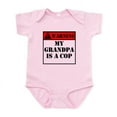 thumbnail image 1 of CafePress - Warning My Grandpa Is A Cop Body Suit - Baby Light Bodysuit, Size Newborn - 24 Months, 1 of 4