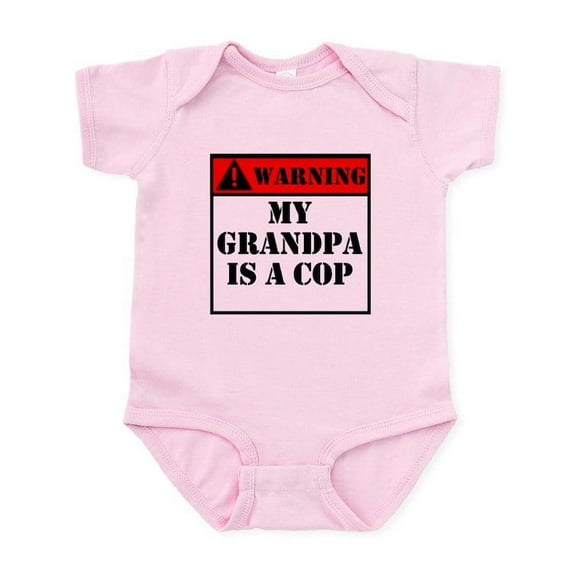 CafePress - Warning My Grandpa Is A Cop Body Suit - Baby Light Bodysuit, Size Newborn - 24 Months