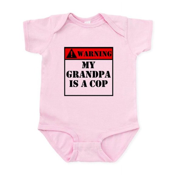 CafePress - Warning My Grandpa Is A Cop Body Suit - Baby Light Bodysuit, Size Newborn - 24 Months