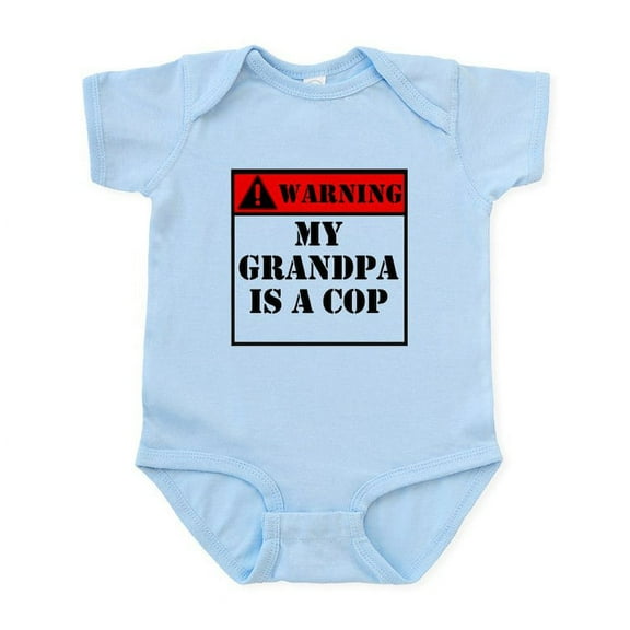 CafePress - Warning My Grandpa Is A Cop Body Suit - Baby Light Bodysuit, Size Newborn - 24 Months