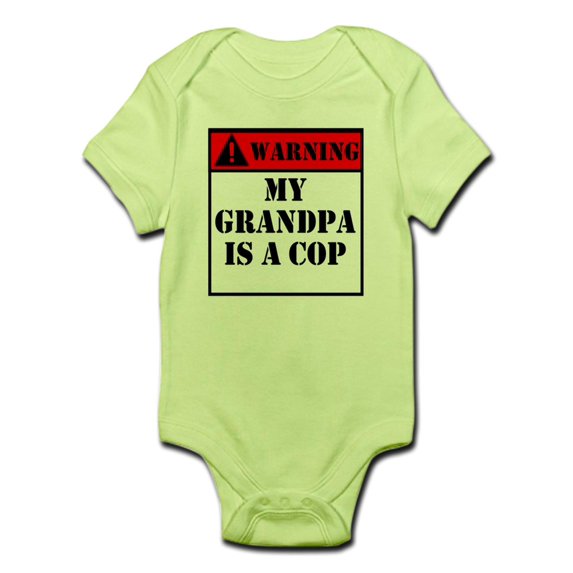 CafePress - Warning My Grandpa Is A Cop Body Suit - Baby Light Bodysuit