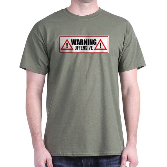 CafePress - Warning Offensive Dark T Shirt - Men's Classic Graphic Cotton T-Shirt