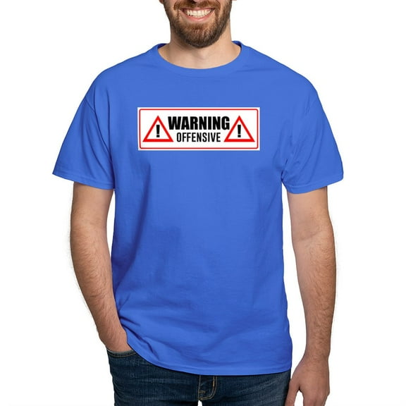 CafePress - Warning Offensive Dark T Shirt - Men's Classic Graphic Cotton T-Shirt