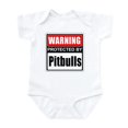 thumbnail image 1 of CafePress - Warning Pitbulls Body Suit - Baby Light Bodysuit, Size Newborn - 24 Months, 1 of 4