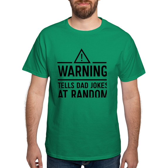 CafePress - Warning Tells Dad Jokes At Random T Shirt - Men's Classic Graphic Cotton T-Shirt