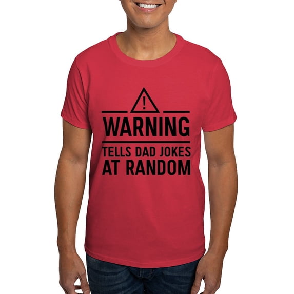 CafePress - Warning Tells Dad Jokes At Random T Shirt - Men's Classic Graphic Cotton T-Shirt