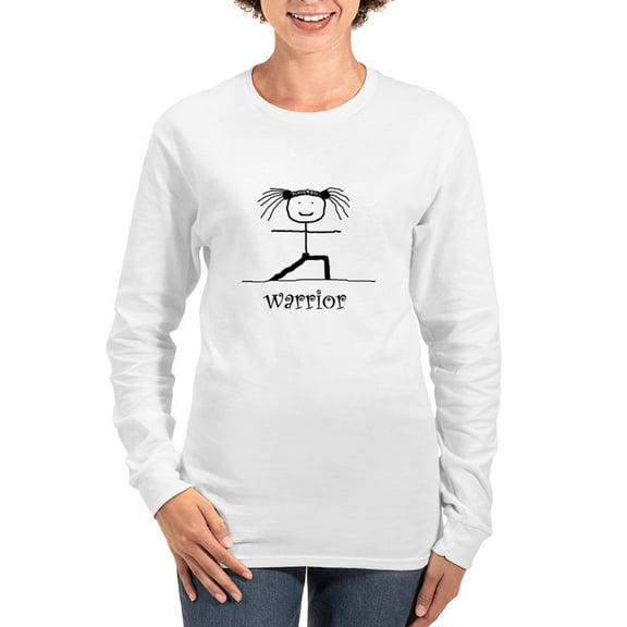 CafePress - Warrior Yoga Pose: Long Sleeve T Shirt - Women's Long Sleeve Graphic Casual T-Shirt