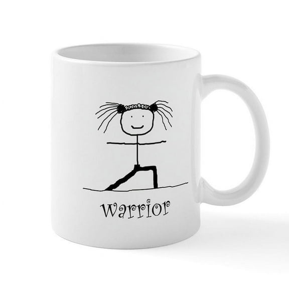 CafePress - Warrior Yoga Pose: Mug - 11 oz Ceramic Mug - Novelty Coffee Tea Cup