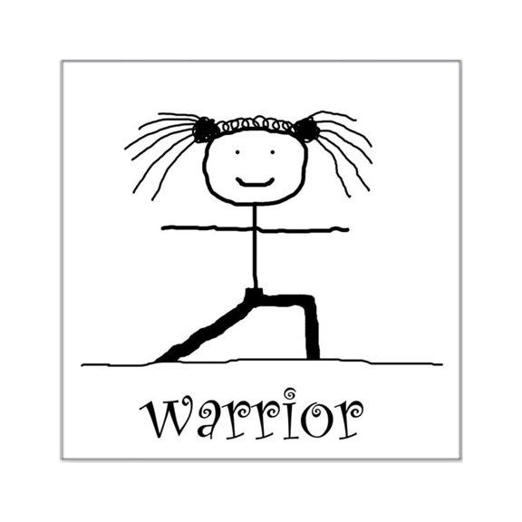 CafePress - Warrior Yoga Pose: Square Sticker - Square Sticker 3" x 3"