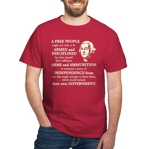 CafePress - Washington Quote A Free People Dark T Shirt - Men's Classic Graphic Cotton T-Shirt