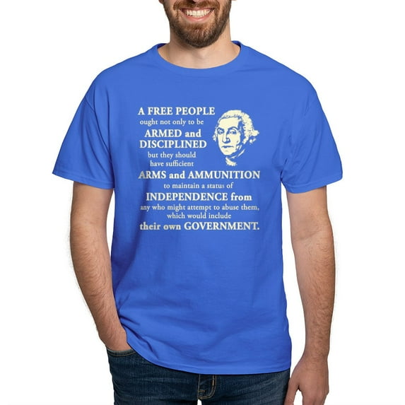 CafePress - Washington Quote A Free People Dark T Shirt - Men's Classic Graphic Cotton T-Shirt