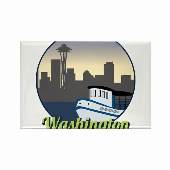 CafePress - Washington Seattle - Rectangle Magnet, 2"x3" Refrigerator Magnet