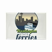 DONGYU CafePress - Washington State Ferries - Rectangle Magnet, 2"x3" Refrigerator Magnet