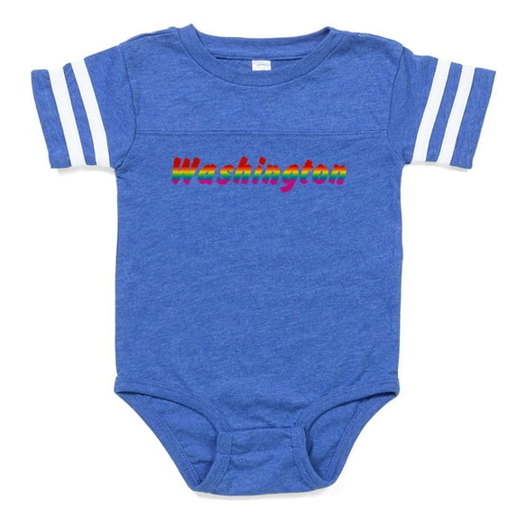 CafePress - Washinton Rbw Txt - Cute Infant Baby Football Bodysuit