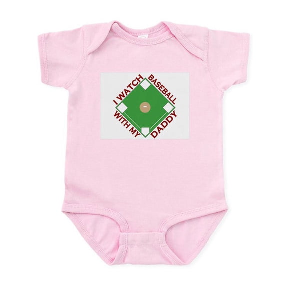 CafePress - Watch Baseball With Daddy Infant Bodysuit - Baby Light Bodysuit, Size Newborn - 24 Months