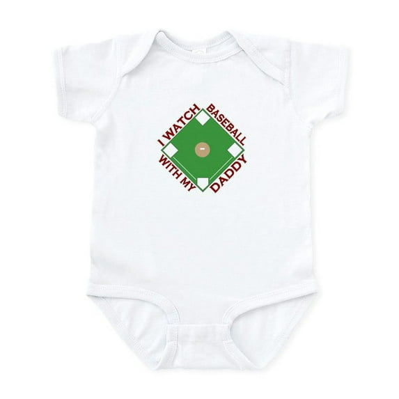 CafePress - Watch Baseball With Daddy Infant Bodysuit - Baby Light Bodysuit, Size Newborn - 24 Months