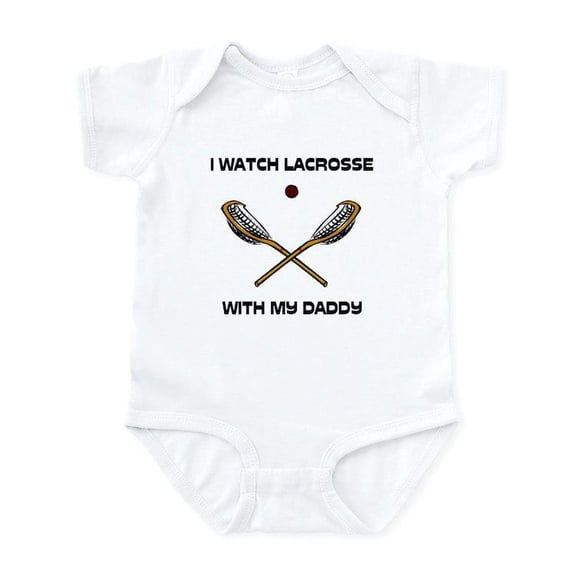 CafePress - Watch Lacrosse With Daddy Infant Bodysuit - Baby Light Bodysuit, Size Newborn - 24 Months