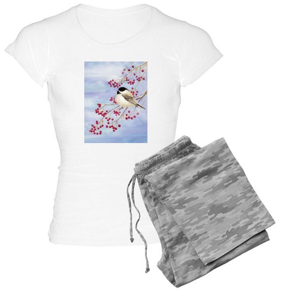 CafePress - Watercolor Chickadee In Win - Women's Light Pajamas