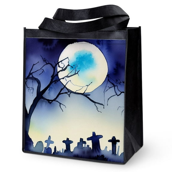 CafePress - Watercolor Halloween Night - 12"x 13", 100% Recycled, Reusable Grocery Bag