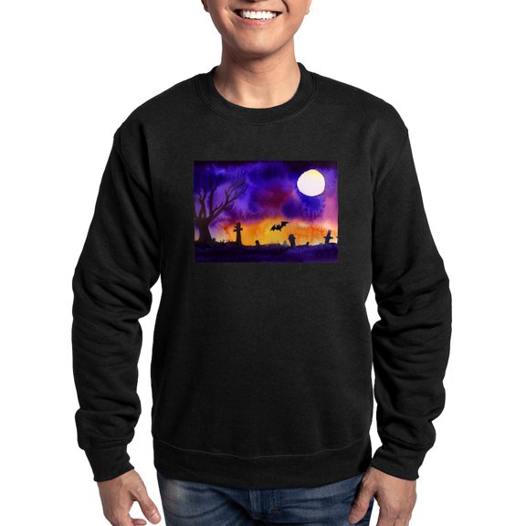 CafePress - Watercolor Halloween Night - Classic Crew Neck Sweatshirt