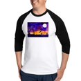 thumbnail image 1 of CafePress - Watercolor Halloween Night - Cotton Baseball Jersey, 3/4 Raglan Sleeve Shirt, 1 of 4