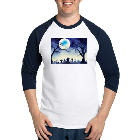 CafePress - Watercolor Halloween Night - Cotton Baseball Jersey, 3/4 Raglan Sleeve Shirt