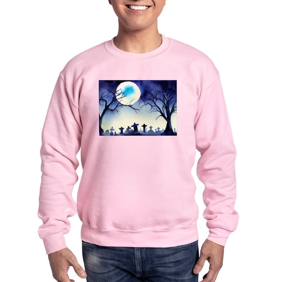 CafePress - Watercolor Halloween Night - Crew Neck Sweatshirt