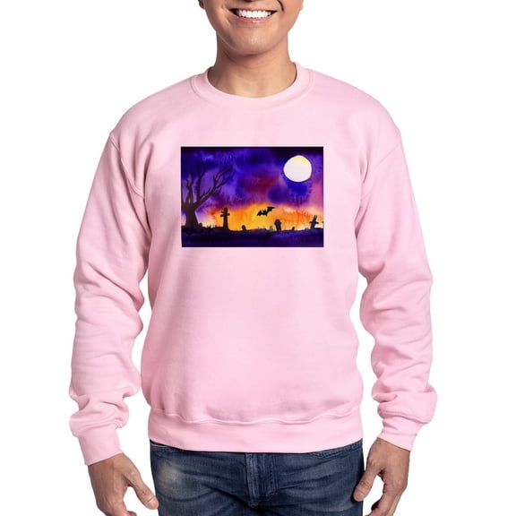 CafePress - Watercolor Halloween Night - Crew Neck Sweatshirt