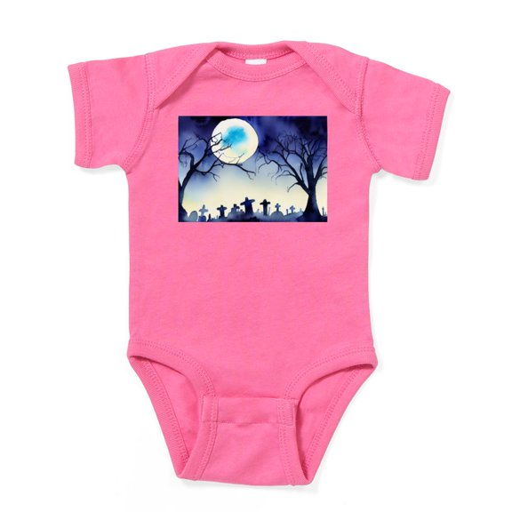 CafePress - Watercolor Halloween Night - Cute Infant Bodysuit Baby Romper - Size Newborn - 24 Months