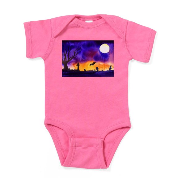 CafePress - Watercolor Halloween Night - Cute Infant Bodysuit Baby Romper - Size Newborn - 24 Months
