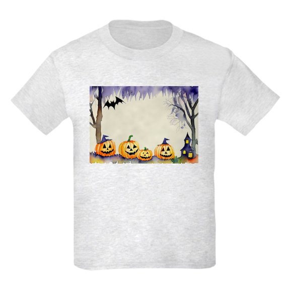 CafePress - Watercolor Halloween Night Kids T Shirt - Light Classic Kids Graphic, Short Sleeve T-Shirt, Sizes XS-XL
