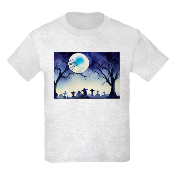 CafePress - Watercolor Halloween Night Kids T Shirt - Light Classic Kids Graphic, Short Sleeve T-Shirt, Sizes XS-XL
