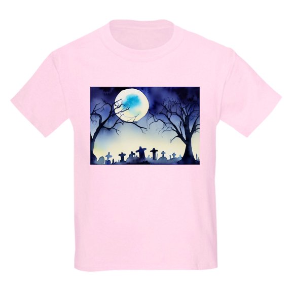 CafePress - Watercolor Halloween Night Kids T Shirt - Light Classic Kids Graphic, Short Sleeve T-Shirt, Sizes XS-XL