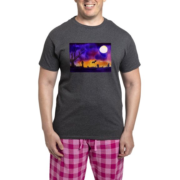 CafePress - Watercolor Halloween Night - Men's Loose Fit, Cotton - 2 Piece Pajama Set